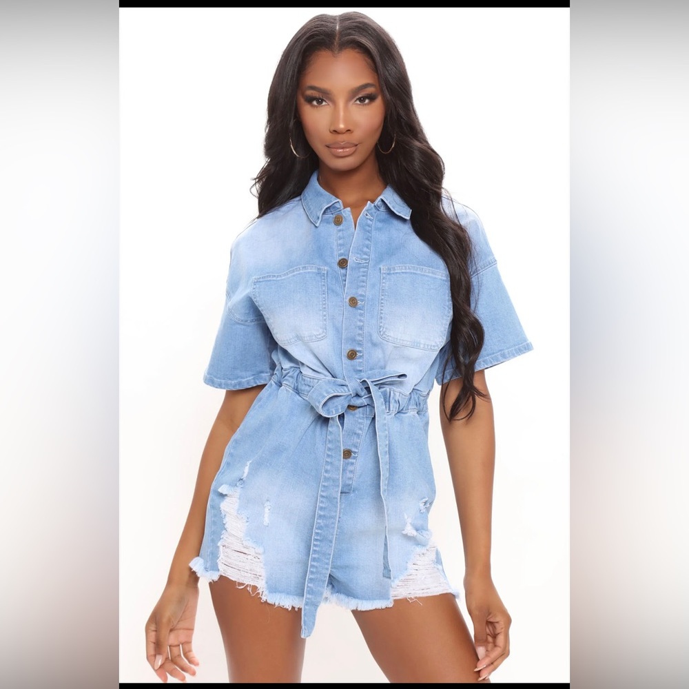Fashion Nova jeans romper!